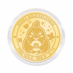 한국금거래소 닭 순금 코인(메달) 0.1g